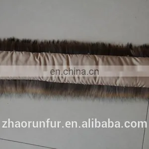Wholesale Price Fashion Natural Real Dyed Raccoon Fur Collar For Garment thumbnail-6