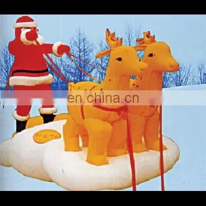 Inflatable Santa With Deer, Inflatable Christmas Santa Claus thumbnail-1