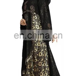 Women's 2017 Dubai Style High Quality Printed Burkha Abaya For Casual Arabic Islamic Wear (Printed Abaya) thumbnail-5