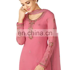 Women's Casual Wear Semi-Stitched Salwar Kameez Dress Material 2017 thumbnail-2