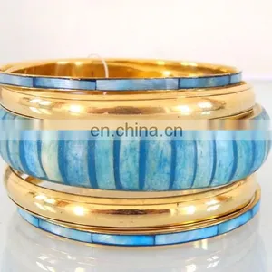 Wholesale Fashion Bangle Set-Indian Costume Cuff Bracelets-Sky Blue Party Wear Cuff Bracelet 2016 thumbnail-1