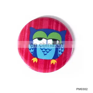 Single Side Round Animal Paper Covered Pocket Mirror Make-Up Mirror thumbnail-1