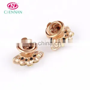 Alloy Button up Shirt Women Rhinestone Diamond Fashion Glitter Buttons Pin Button Badge thumbnail-3