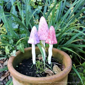 Christmas Outdoor Garden Ceramic Mushroom Wind Chime European Decorative Resin Household Articles Handicraft Plug-in thumbnail-3