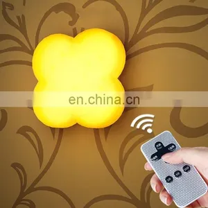 Fashion Clover 3 Color Changing Remote Control Light Smart Led Wall PIR Night Light thumbnail-6