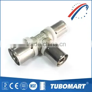 Gas Pipe Parts Brass 3 Way Tube Connector Copper Unequal Tee Male Female Tee Fitting thumbnail-2