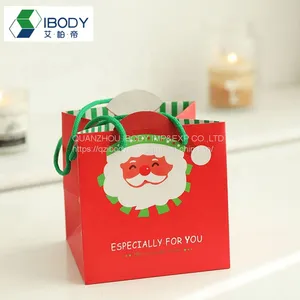 Custom Santa Claus Kraft Paper Gift Shopping Bag With Handle Party Gift Bag thumbnail-1
