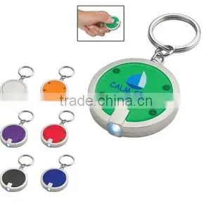 Mini Super Bright Light Round LED FlashLight With Keyring KeyChain thumbnail-2