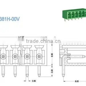 Termin Block Header Male Sockets Pitch : 3.81mm 300V 8A 2P-22P Pluggable Terminal Blocks , Plug-in Terminal Blocks thumbnail-2