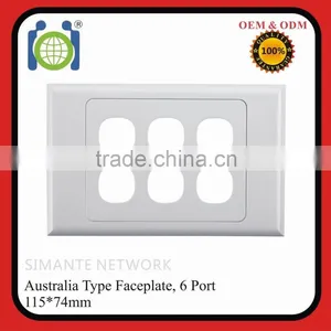 Flame Retardant 6 Port Australia Fiber Faceplate thumbnail-1