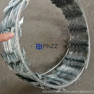 CBT-60 Galvanized Steel Razor Wire 450mm Diameter Used With Chain Link Fence thumbnail-1