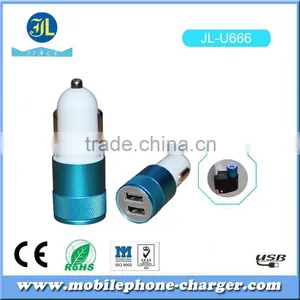 Zhongshan JL-U666 Car Charger Factory 12~24v Dual USB Car Charger 3.1A Quick Charge thumbnail-1