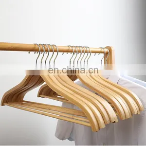 Eco-friendly Anti-slip Wooden Cloth Hanger Wood Coat Suit Shirt Clothes Trousers Hangers thumbnail-1