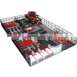 Amusement Factory Price Stock Indoor Combination Climbing Jumping 100 SQM Bungee Trampoline For Sale thumbnail-5
