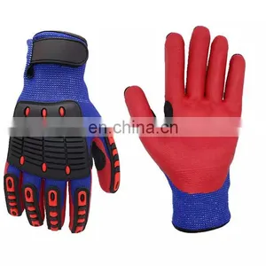 China Supplier Factory High Impact Safety Gloves CE EN388 4544EP Nitrile TPR Mechanic Gloves thumbnail-1