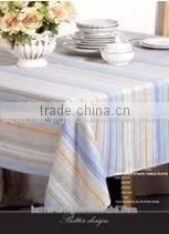 New Design Ready Made Polyester Stripe Stain Resistant Tablecloth thumbnail-1