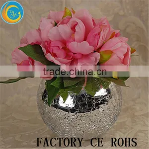 Crackle Mirror Ivy Bowl Silver / Glass Candle Holder / Glass Vase For Flower / Wedding & Home Decor Quality Choice thumbnail-1