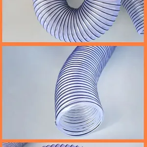 PVC Coated Steel Wire Hose, Retractable Vacuum Hose, Engraving Machine Ventilation and Dust Removal Pipe thumbnail-3
