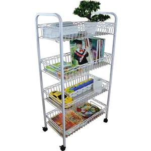 Simple Furniture Multifunctional Multi - Layer Storage Rack Trolley With Wave Decoration thumbnail-1