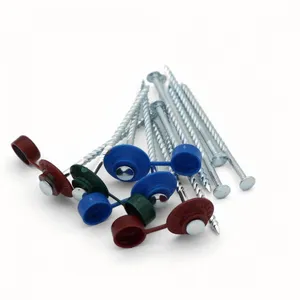 Galvanized Spiral Shank Nails Q195 Steel With Round Head 80mm 90mm 100mm thumbnail-4