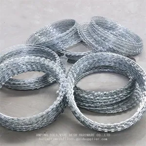 High Quality Razor Barbed Wire 0.5mm-5.0mm Barbed Wire Galvanized Bto-16 Galvanized Razor Barbed Wire Protection BOLI thumbnail-2