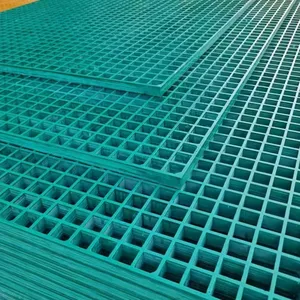 Wastewater Treatment Application FRP Pultruded Grating Walkway With 25mm Sq Mesh and PVC Coating thumbnail-2