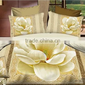 Elegant 3D Beige Floral Print Cotton Bed Room Set thumbnail-1