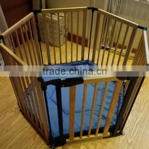 Wooden and Metal Baby Folding Playpen thumbnail-2