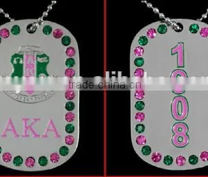 AKA Greek Double Sided Alpha Kappaa Alpha Sorority Custom Dog Tags Logo Jewelry Necklace thumbnail-1