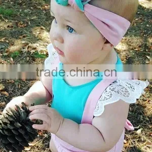 Ins New Style Kids Boutique Clothing Colorful T-shirts Fly Sleve Lace Design Pure Cotton High Quality Newbron Baby Girls Shirts thumbnail-6