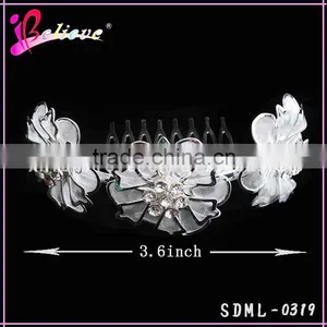 China Products Bridal Hair Jewelry Wholesale Metal Silver Hair Jewelry Hair Cutting Comb thumbnail-3