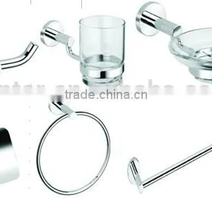 Ceramic Simple Modern Design 6 Pcs Zinc Alloy Bathroom Accessories Set thumbnail-1
