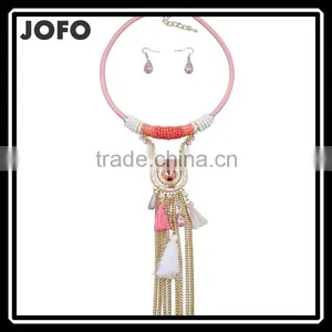 Beautiful Brazilian Summer Beach Tassel Necklace Earring Jewelry Set thumbnail-1