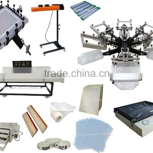DIY New Design Full Set Heavy Duty 6 Heads Color 6 Station Screen Press With XY Micro Registration With All Kits thumbnail-1