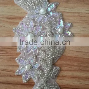 2015 New Arrive Beaded Applique for Dress -A1502 thumbnail-4