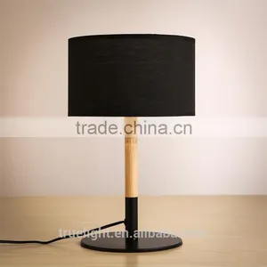 Hot Saled Wooden E27*1 Table Lamp, Fabric /cloth Small Desk Light Quality Choice thumbnail-2