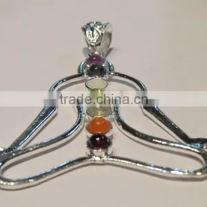 7 Chakra Gemstone Yoga Pendant thumbnail-2