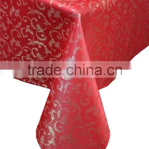 Hot Sale 100% Polyester Custom Jacquard Shining Christmas Tablecloth thumbnail-1