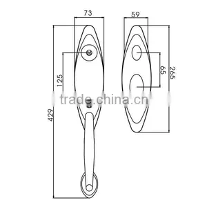 HD8018 6075 Lock Body Handle Lock thumbnail-2