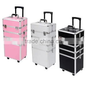 4 in 1 Makeup Nail Case Vanity Hairdressing Cosmetics Beauty Box Trolley thumbnail-2
