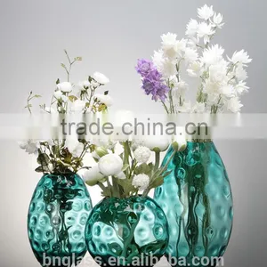 Month-blown Blue Glass Flower Vase thumbnail-2