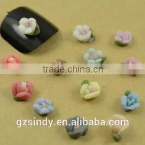 500pcs Five-petaled Bulk Packaging Wholesale Nails Art 3D Ceramic Flower for Nail ZX:TC819 thumbnail-3