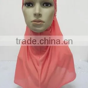 H274 Latest One Piece Instant Hijab With Lace and Rhinestones,muslim Scarf thumbnail-3