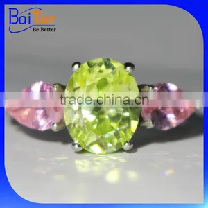 Fashion Rhodium Plated Big Stone Custom Necklace Pendant Design/Color AAA Cubic Zircon Paved 925 Sterling Silver CZ Pendant thumbnail-6