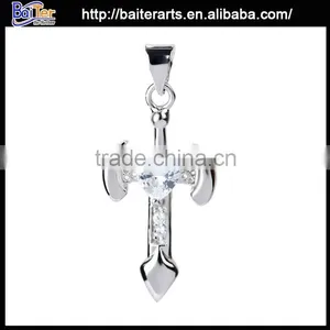 High Quality Pendant Jewelry 925 Large Sterling Silver Cross Pendant thumbnail-2