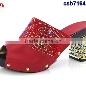 CSB7164 New Fashion Italian Design High Quality Hot Selling Lady Sandals With Multi Color Stone for Women thumbnail-3