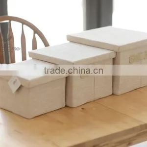 WBN-1: MuJia Wholesale Cotton and Linen Storage Box, Toys, Underwear, Clothes Storage,felt Toy Storage,travelling Box thumbnail-3