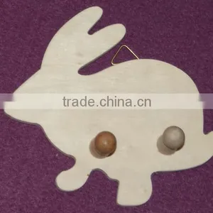 New Hot Sale Rabbit Shape Wooden Wall Hook thumbnail-1