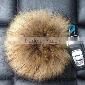 Natural Fur Pompoms / Fur Bobbles / Wholesale Raccoon Fur Pom Poms thumbnail-1