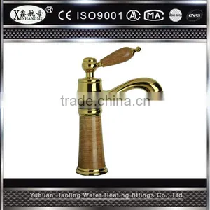 Antique Brass Bathroom Faucet Aerator Pull Out Wash Basin Sink Mixer Single Ceramic Handle thumbnail-5